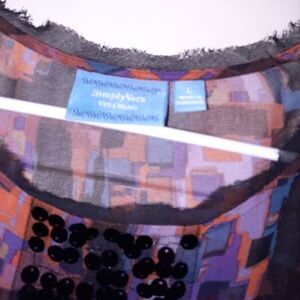 Simply Vera Vera Wang Multicolor Geometric Blouse